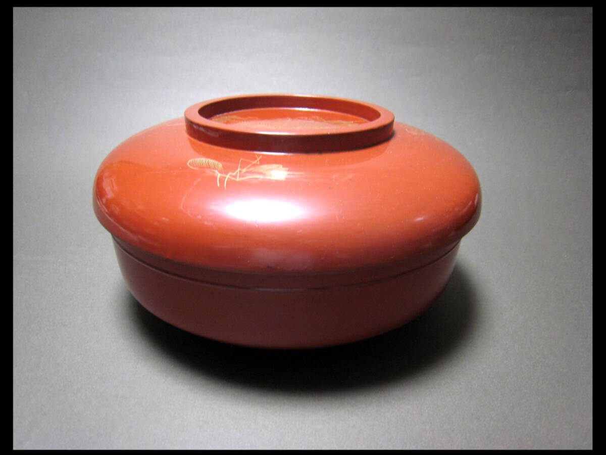 古民具 時代漆器 根来塗 食籠 菓子器 蓋物 D R7544