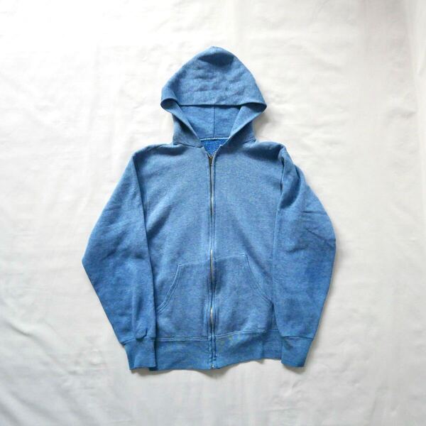 Made in USA 80s blue zipup sweat parka アメリカ製 80年代 スウェットパーカー ブルー スウェット フード付き ジップアップ