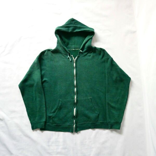 Made in USA 80s darkgreen zipup sweat parka アメリカ製 ダークグリーン 80年代 ジップアップパーカー フルジップ