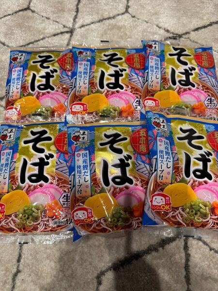 五木庵 そば 6袋 国産鰹だし使用スープ付 生タイプ