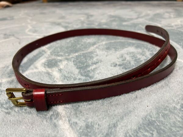 JABEZ CLIFF (ジャベツクリフ) / LONG SADDLE LEATHER BELT 20HOLE / レッド / フリーサイズ / MADE IN ENGLAND