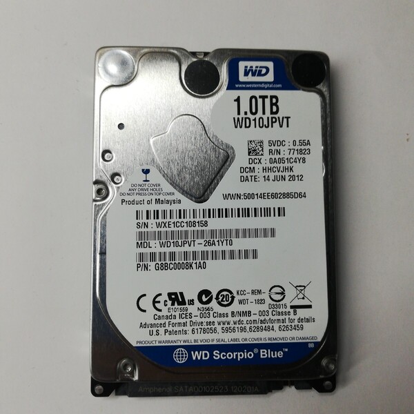 ★送料無料★WD 1TB 2.5 SATA HDD 正常品 Y35
