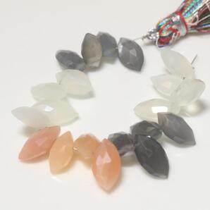 大粒カラフルムーンストーンマーキス半連で20個-2