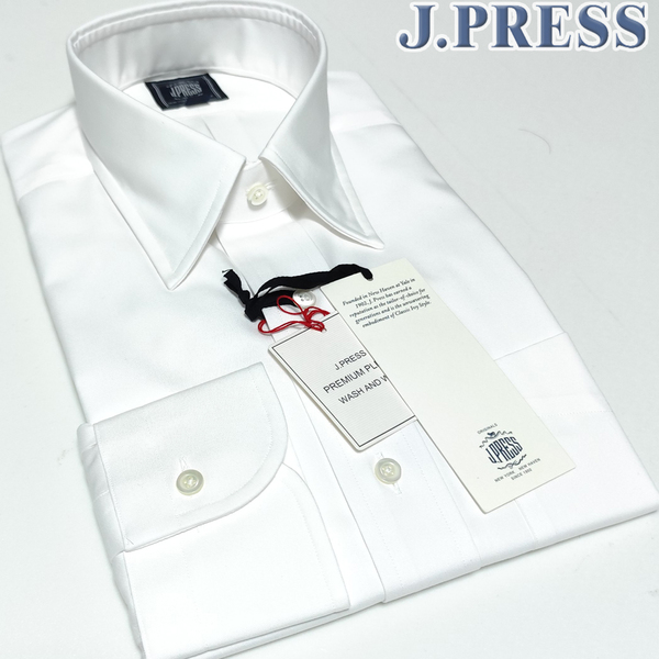 JP580S/37-82 新品/送料込 定番 J.PRESS originals Jプレス PREMIUM PLEATS ピンオックス 形態安定 長袖 レギュラーカラー ドレスシャツ
