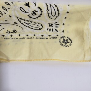 中古 バンダナ 90年代 90s 花柄 コットン 薄黄 イエロー
