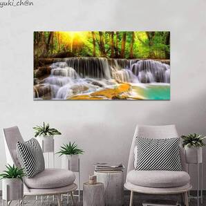 絵画 富士山 30×60cm Fuji08 アートパネル ポスター 風景画 木枠 キャンバス 自然 インテリア 風水 開運 滝 川