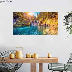 絵画 富士山 50×100cm Fuji04 アートパネル ポスター 風景画 木枠 キャンバス 自然 インテリア 風水 開運 滝 湖