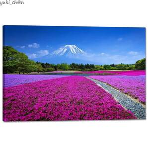 ポスター 50×75cm 富士山 09 モダンアート 風景画 絵画パネル 自然 壁掛け インテリア 花 木枠付き 風水 キャンバス