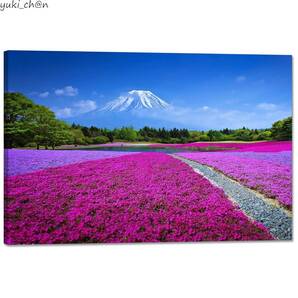 ポスター 60×90cm 富士山 09 モダンアート 風景画 絵画パネル 自然 壁掛け インテリア 花 木枠付き 風水 キャンバス
