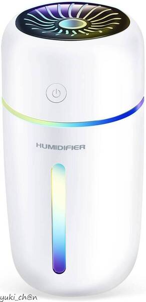 卓上加湿器 充電式&最大12時間使用 充電式 超音波式 車用加湿器 アロマ 大容量 350ML 七色LEDライトブラック