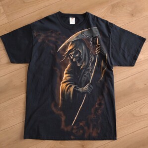 FRUIT OF THE LOOM スカル/死神TEE/半袖Tシャツ/古着/L【J556】