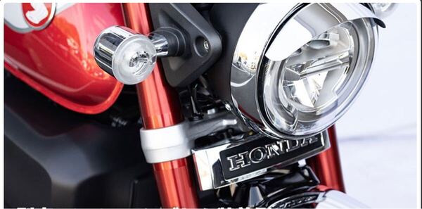 モンキー125 メッキ 三つ又 エンブレム セット 新品即決 (L) ステム カバー エンブレム (ステー ゴム付き)ホンダ フロント