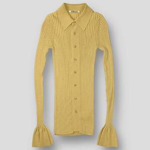 AURALEE オーラリー 20AW WOOL RECYCLE POLYESTER RIB KNIT SHIRT ウールリサイクルポリエステル リブニットシャツ A20AS03MN 1 SSM4764