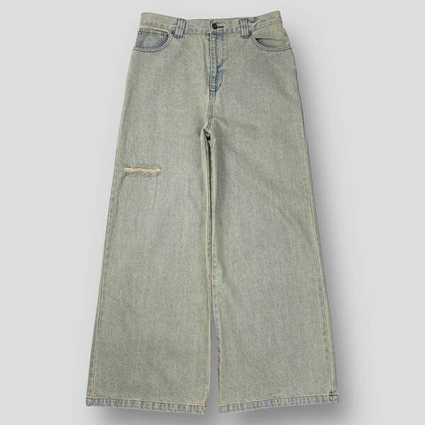 極美品 UNAILE アンエイル UA Vintage like flare denim pants ヴィンテージライク フレアデニムパンツ UA0012 L ワイド 加工 SSM5104