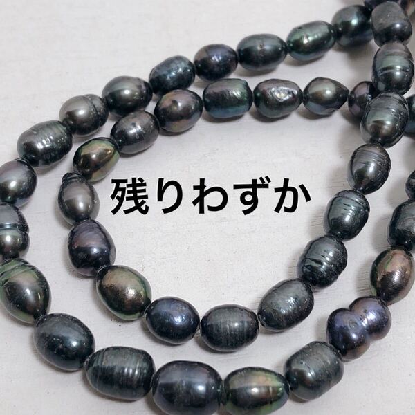 dm715/SALE!淡水パール◇艶あり ピーコック ライス形2連