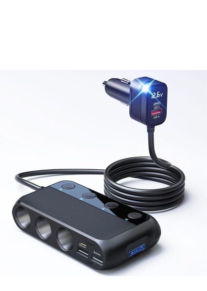 シガーソケット 3連 「業界初売り」 9in1 148W USB 車載充電器 増設 カーチャージャ PD30WとQC3.0対応 12V/24V車