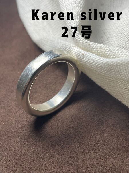 R73ざD129る カレンシルバー厚肉平打ち指輪厚さ3ミリオーダーメイド 27号模様なしシンプルるd