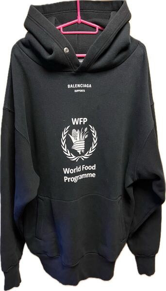 正規 18AW BALENCIAGA バレンシアガ DEMNA GVASALIA デムナ ヴァザリア WFP World Food Programme パーカー 黒 XS 541870 TCV34