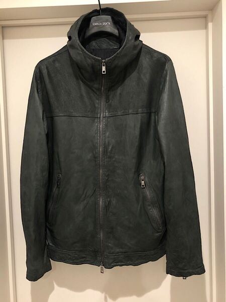 美品即決★GIORGIO BRATOジョルジオブラット22SSラムレザーフーディブルゾンO/E50