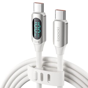 toocki usb c ケーブル 100W シリコン PD 液晶 1Mホワイト 2