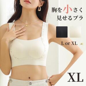 ノンワイヤー ナイトブラ XL パッド付 揺れ防止 スポーツブラ ホワイト