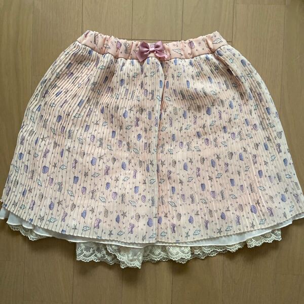 axes femme 150 アクシーズファム 女の子 フリルリボン スカート レース ショートパンツ ピンク キッズ