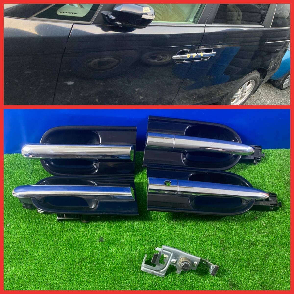 HONDA（ホンダ）　エリシオン(RR3)純正ドアハンドル　　上尾 本田 エリシオン?RR1 RR2 RR3 RR4 RR5 RR6 ドアハンドルプロテクター マグネット 保護フィルム 車 傷防止 取扱説明書  カーボン調 4枚セット WeCar