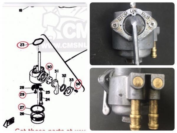 ヤマハ DS6 DS6C(1969)フューエルコック オーバーホール Oリング ゴムパッキン ガソリン漏れ レストア リビルドSET
