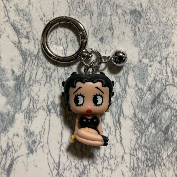 ベティちゃん ミニマスコット 鈴付き 丸カラビナ キーホルダー ハンドメイド ブラック
