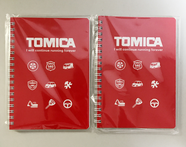 新品 2冊 ★ TOMICA B6 リング ノート キャラクター トミカ グッズ 赤 方眼 メモ帳 文具 文房具 タカラトミー 車 乗り物 消防車