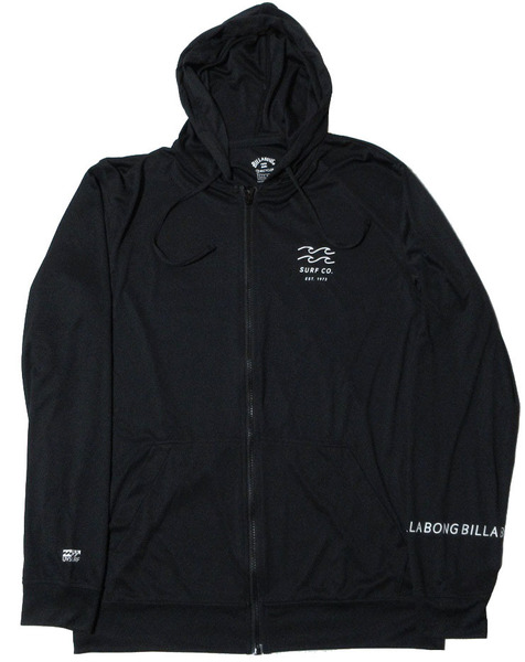 BILLABONG ビラボン ジップ 長袖 ラッシュガード Sサイズ ブラック フード パーカー フーディ BE011855 UNITY LOGO ZIP