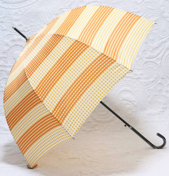 新品【長傘 晴雨兼用】可愛いドーム型 ボーダーチェック柄 ジャンプ式 雨傘 日傘 v5337