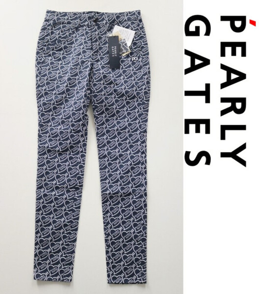 31,900円新品タグ付き【PEARLY GATES パーリーゲイツ】ハートロゴ総柄 ゴルフパンツ 1(w74) v6863