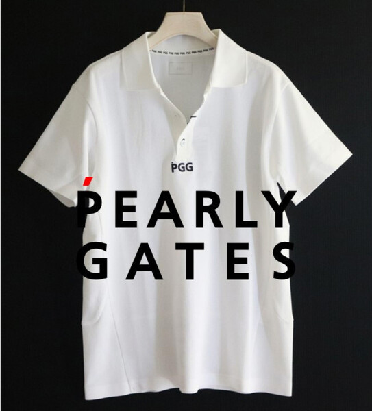 18,700円新品タグ付き【PEARLY GATES パーリーゲイツ PGG】鹿の子編み 半袖ポロシャツ 白 4(M) v6856
