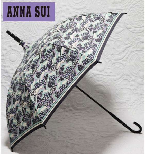 新品タグ付き【ANNA SUI アナスイ】洋風パゴダ型 幾何学フィオーリ風柄 長傘 雨傘 v6731 プレゼントにも最適