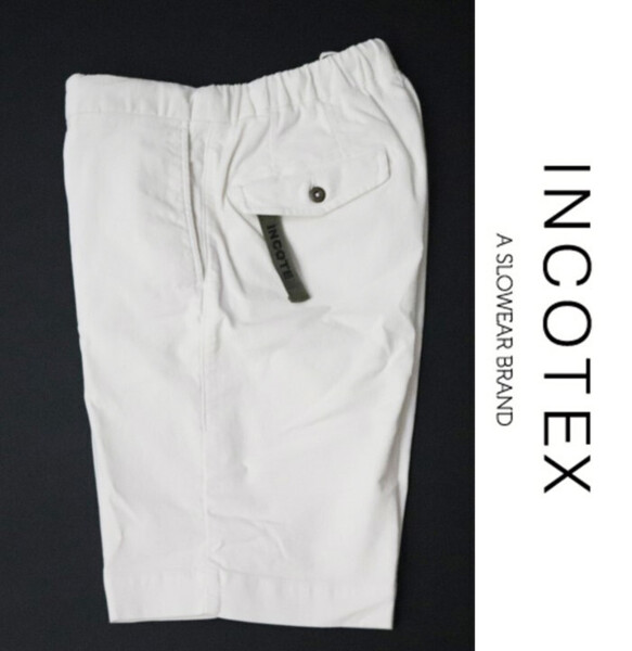 36,300円新品タグ付き【INCOTEX SLACKS インコテックス】ストレッチコットン ハーフパンツ 白 30 v6868