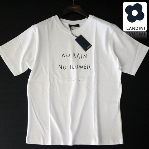 25,300円新品タグ付き【LARDINI ラルディーニ】雑誌オーシャンズ掲載 メッセージ Tシャツ カットソーXS(オーバーサイズM相当) v6768m