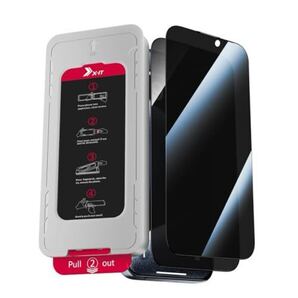 §X-IT iPhone 16用 ガラスフィルム 覗き見防止 2枚 強化ガラスフィルム ガイド枠付き 耐衝撃 指紋防止 全面保護