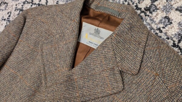 special vintage 70〜80s aquasqutum scottish tweed ツイード ウインドウペン サドルショルダー 三枚袖 アクアスキュータム コート coat