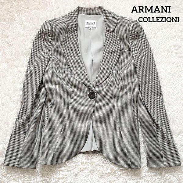 C82 ARMANI COLLEZIONI アルマーニコレツォーニ テーラードジャケット グレー 40表記 L相当 一つボタン