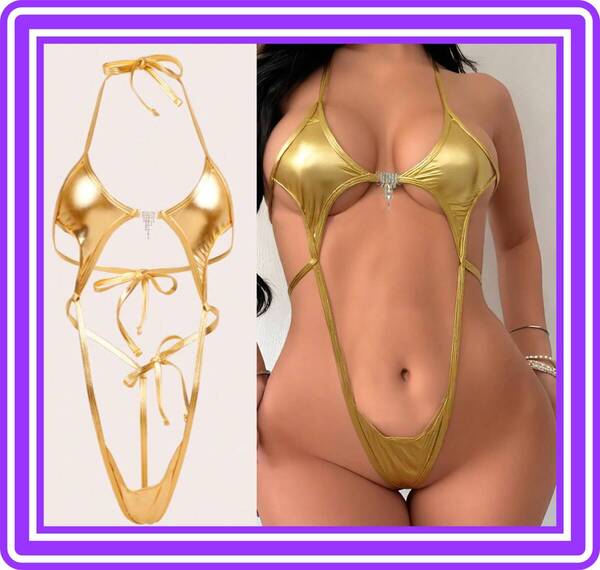 ★超素敵★ゴールド★ボディスーツ★テディ風★金★無駄のないデザイン★ハイレグ&Tバック★GOLD★大人可愛いくSexy★O16