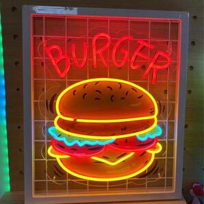 オリジナル ハンバーガー ネオン 看板 LEDアートライト 店舗装飾 ネオン管 アメリカン雑貨LED