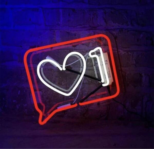 オーダーメイド ハート&いいね風 ネオンライト ネオン管 LED オリジナル インテリア 光る看板 ネオンサイン LED