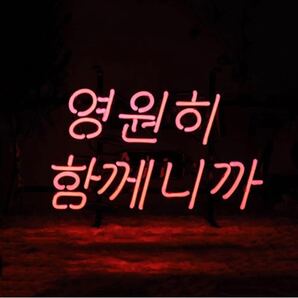 オリジナル 韓国語 ネオンサイン ピンク ネオン管