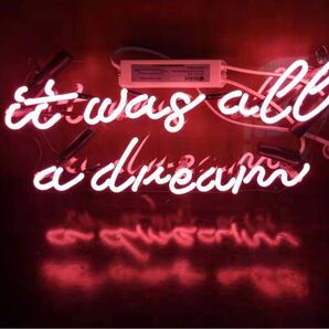 オリジナル 英字 ネオン管 看板 ピンク it was all a dream