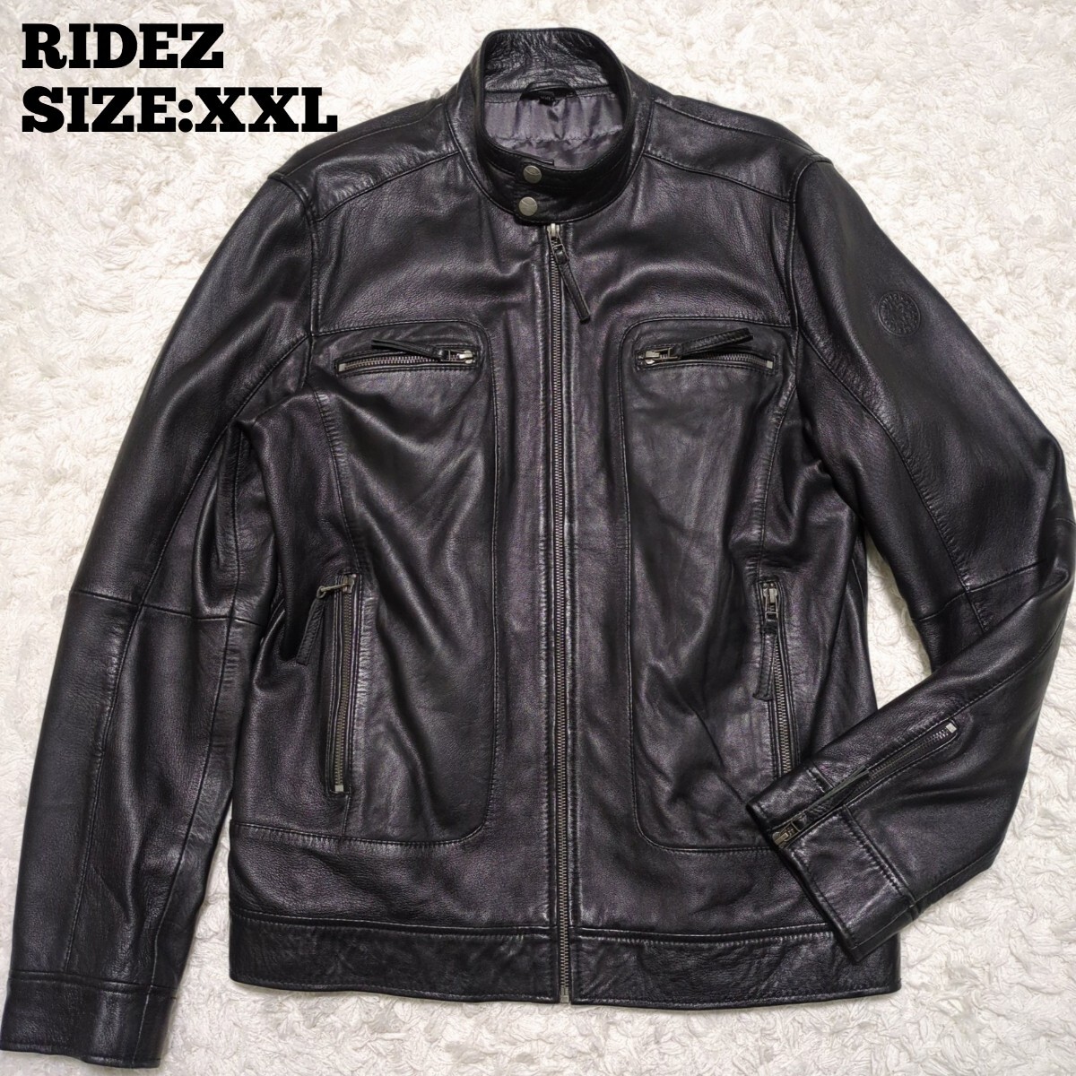 RIDEZ◆本革 シングルライダースジャケット 黒 XXL Yahoo!オークション - RIDEZ 本革 シングルライダース 黒 XXL