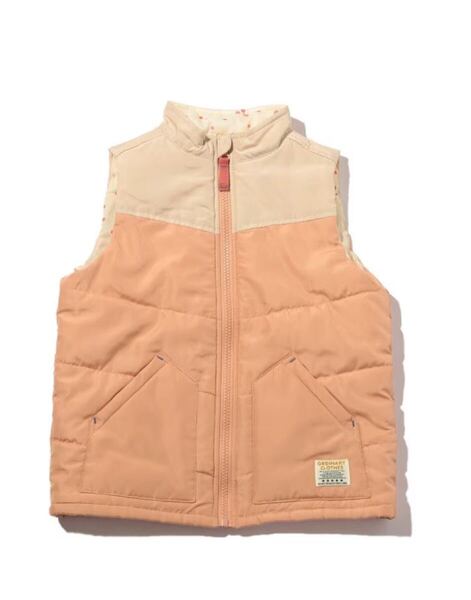 SHOO・LA・RUE/Kids シューラルー 撥水加工 配色薄中綿ベスト ピンク 130センチ 立ち襟 アウター