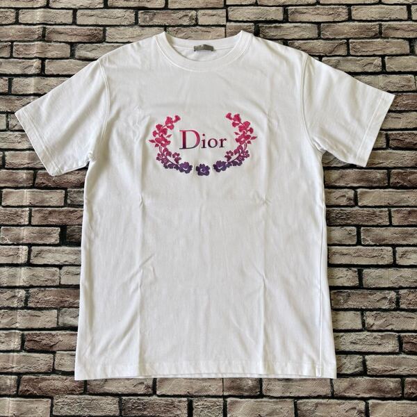 極美品★DIOR ディオール★23SS 313J696A0554 グラデーションローレルロゴクルーネックTシャツ