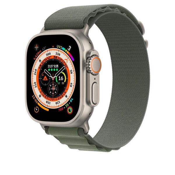【送料込み】42/44/45/46/49mm アップルウォッチ グリーン アルパイン ループ ナイロン バンド Apple Watch