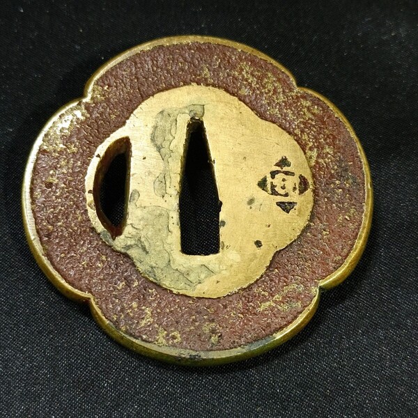 刀剣美術 日本刀鍔 銅地 家紋入り 江戸骨董 コレクター放出美品 古美術 時代物